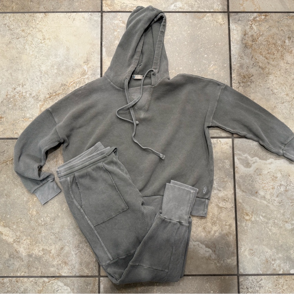 Free People Gray Oversized Long Sleeve Hoodie